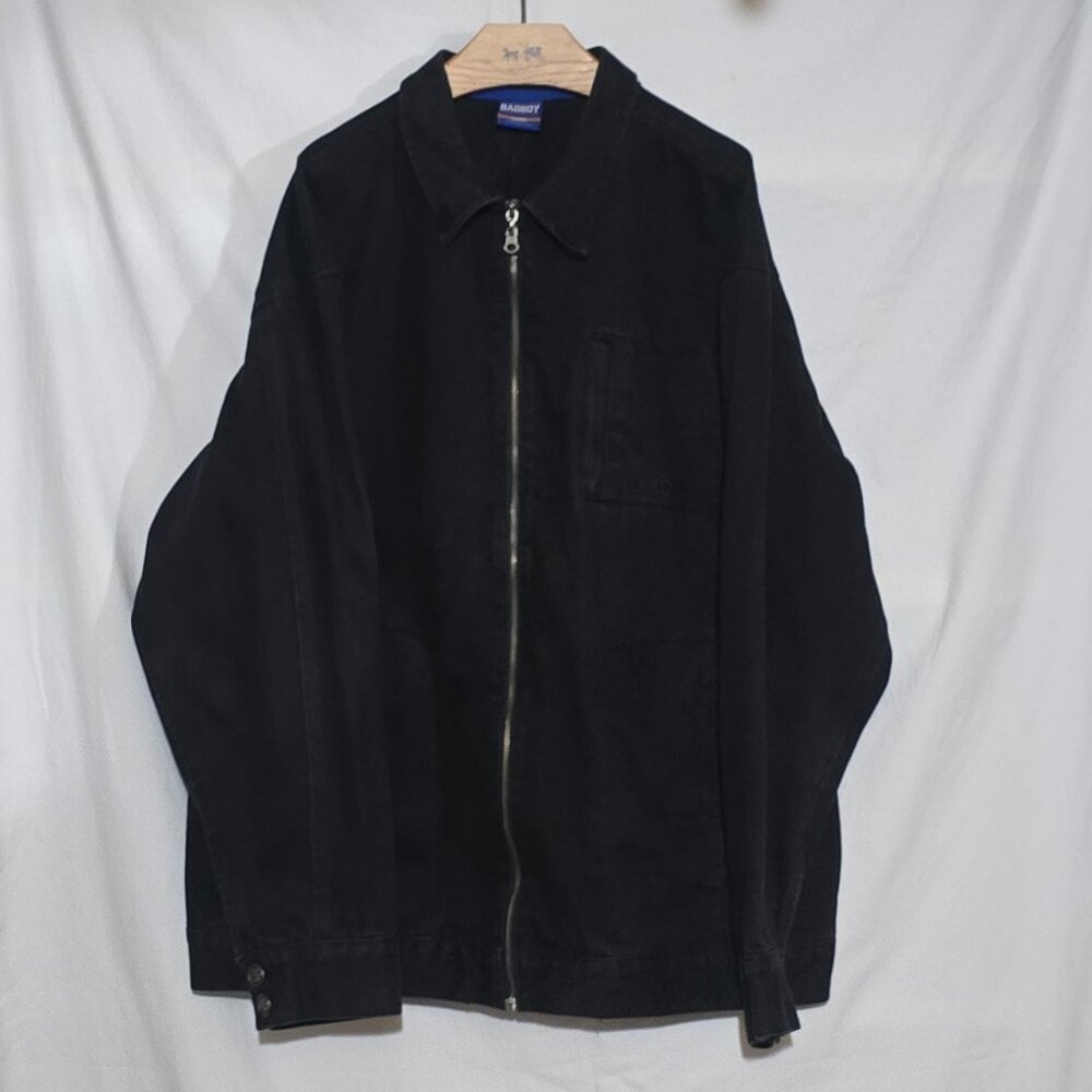 Vtg BadBoy The Flame Still Burns Strong Denim Full Zip Jacket - Black - Sz XL*